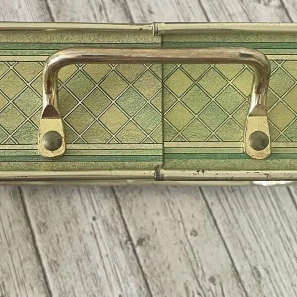 Vintage‎ Pyrex 222 Metal Casserole Carrier Cradle Green Apple Harvest Pattern